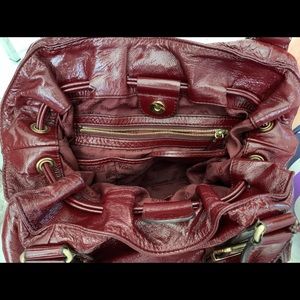 Burgundy patent leather bag. Excellent condition